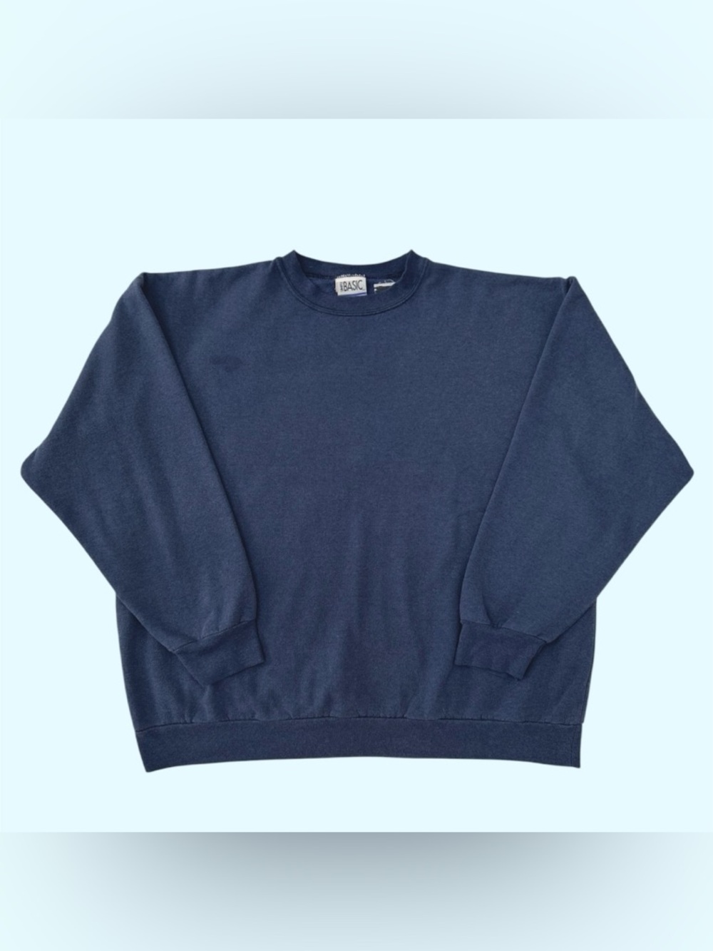 Vintage 90s Simply Basic Blank Crewneck Sweatshirt Faded Navy XL